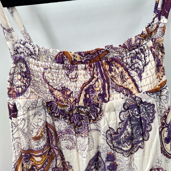 BAND OF THE FREE Paisley purple loose fit woman cottagecore maxi dress NWT M - Picture 4 of 15